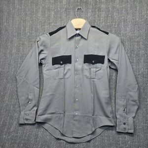 Flying Cross Uniform Shirt Men's 15 Grey Black Police Security Prop Tropical VTG